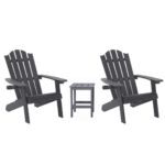 Outdoor seaside 2 chair lounge Armchairs with High Backrest and Wide Armrests - Gray